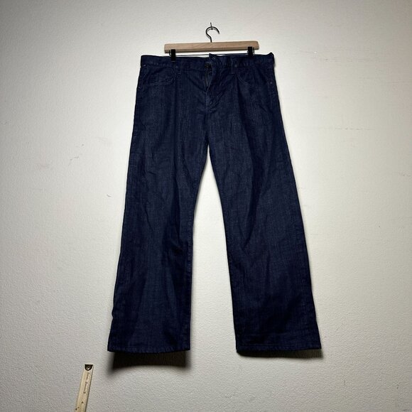 Citizens Of Humanity Wide Leg Fit Punk Band Jeans Men 38 Dark Blue Wash Rock Y2K - Picture 1 of 15